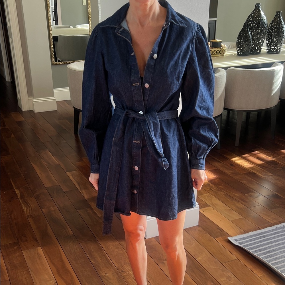 H&M Dark Blue Denim Mini Dress